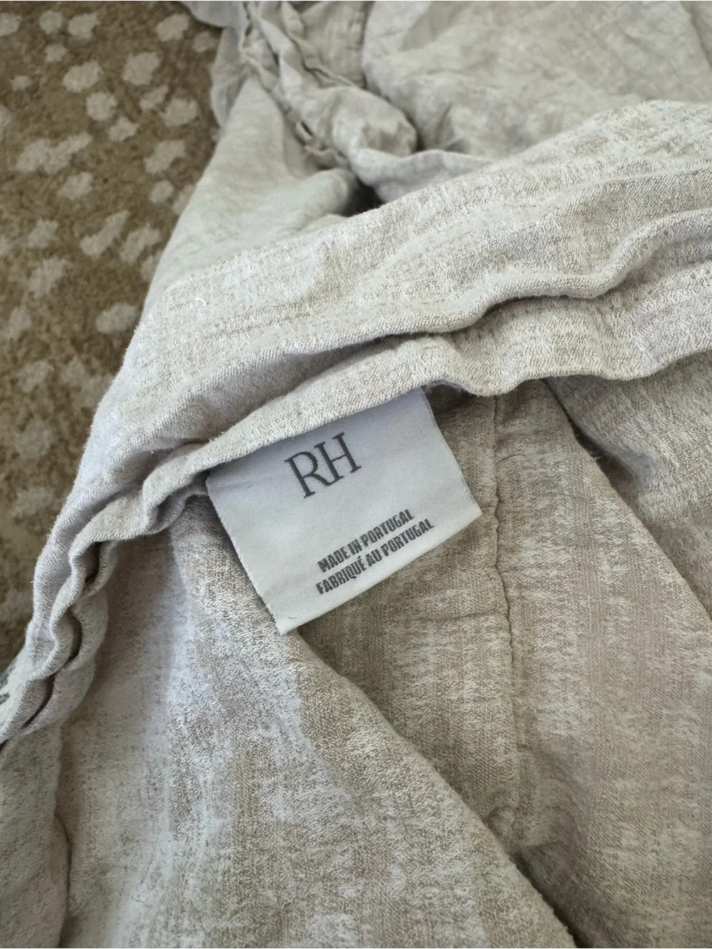 Restoration Hardware RH Erased Abstract Cotton & Linen Cal King Duvet Cover